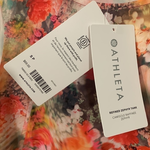 Athleta‎ Zephyr Refined Tank, Renewed Bloom Spring Pink, Size S NWT #798902 - Picture 8 of 14